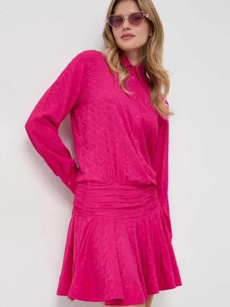 Pinko rochie din amestec de matase violet