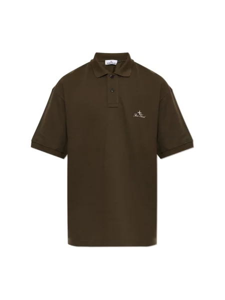 Koszulka polo Stone Island z kamieniami brązowa