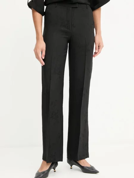 Hlače Marciano Guess WHITNEY ravna visoki struk crna