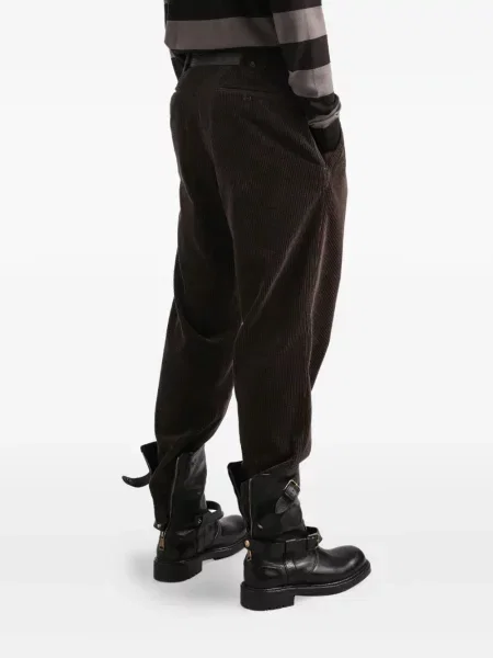 Pantaloni Dolce & Gabbana de catifea cord plisate maro