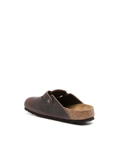 Klapki Birkenstock skórzane brązowe