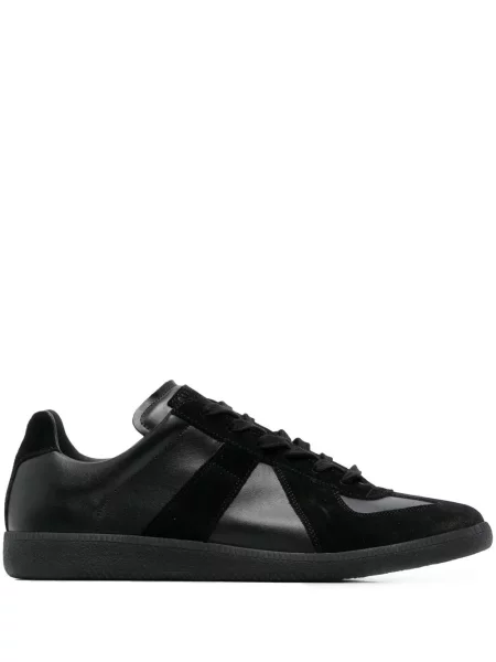 Sneakerși Maison Margiela din piele de căprioară negru