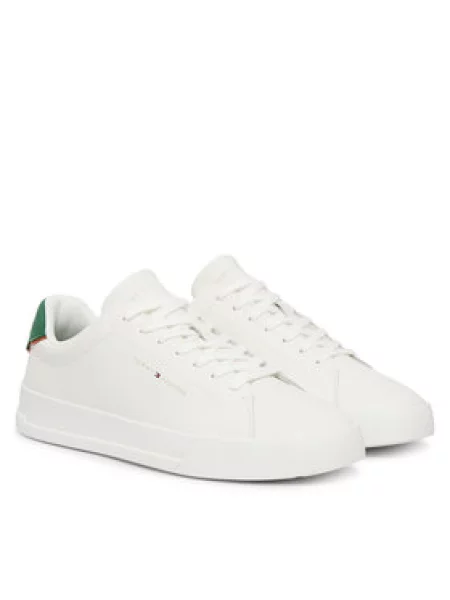 Tommy Hilfiger Laisvalaikio batai Th Court Core Ess Leather Kreminė
