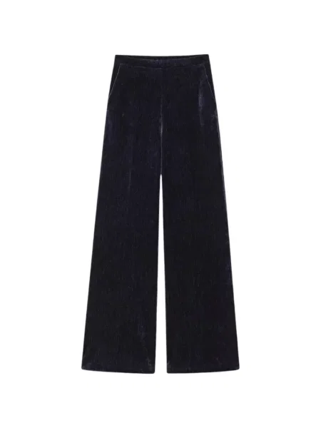 Pantaloni Forte_forte cu talie înaltă albastru