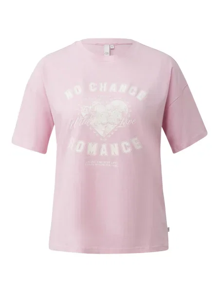 QS Tricou roz alb