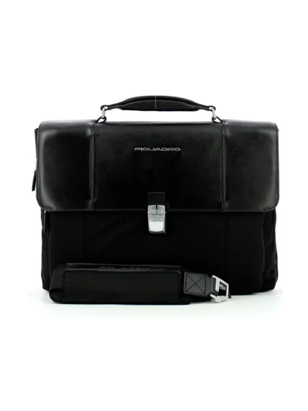 Torba na laptopa Piquadro skórzana czarna