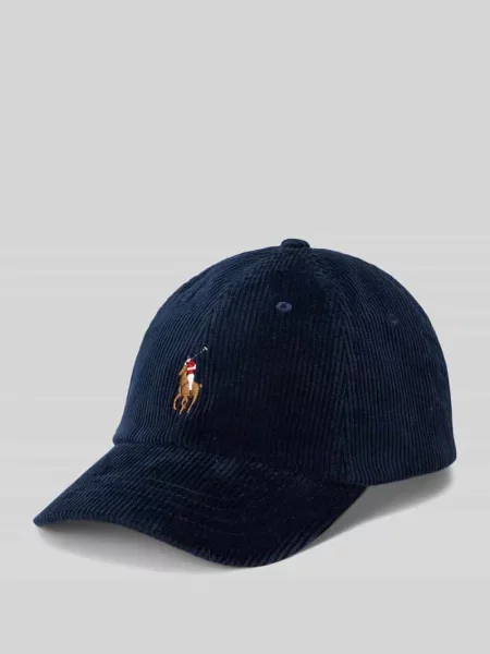 Czapka z daszkiem Polo Ralph Lauren sztruksowa niebieska