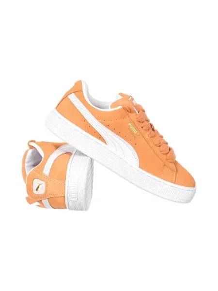 Pantofi Puma din piele de căprioară alb