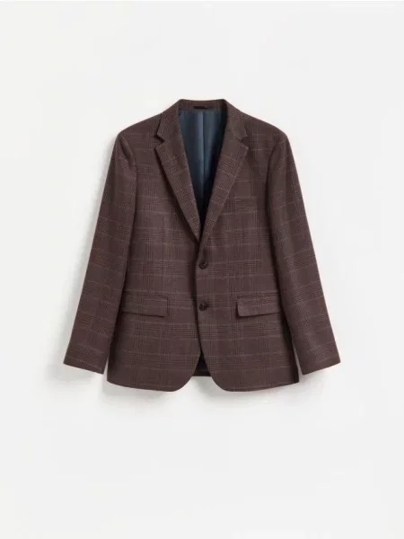 Reserved Sacou slim fit cu vâscoză mahon
