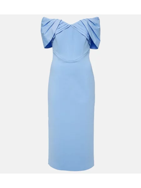 Tafta sukienka midi Rebecca Vallance do kolan garniturowa niebieska