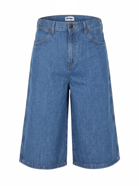 WRANGLER Jeans LIGHT & SOFT JORT SHORTS MID STONE denim albastru