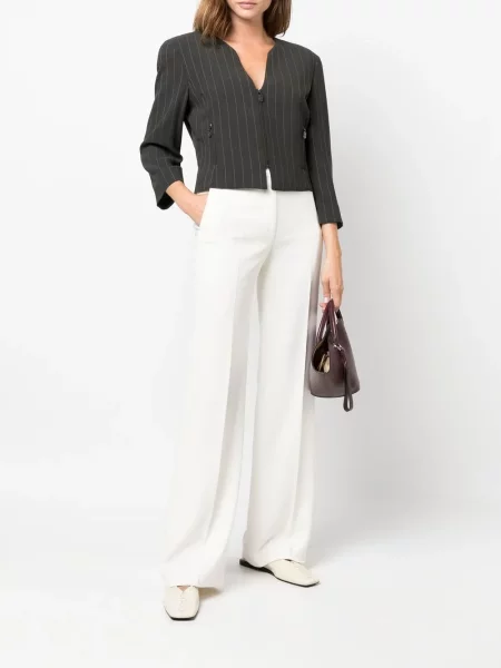 Bunda Giorgio Armani Pre-owned s výstřihem do v šedá