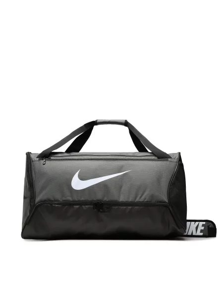NIKE Sportinis krepšys Brasilia pilka balta juoda