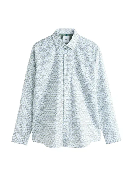 Next Košulja svijetloplava / maslinasta bijela