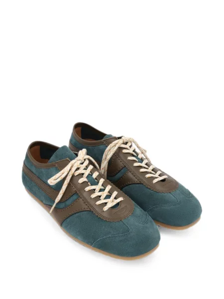 Sneakerși Dries Van Noten din piele de căprioară albastru