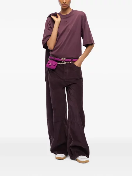 Pantaloni Pinko de catifea cord violet