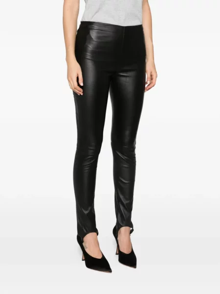 Pantaloni Cassell din piele negru