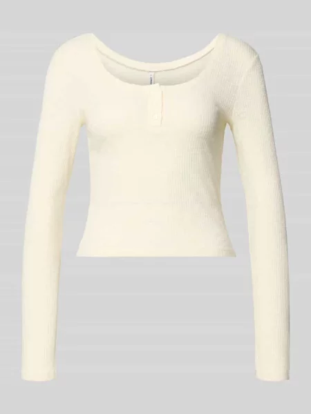 Bluzka z długim rękawem o kroju slim fit z mieszanki bawełny model ‘JULIANE LIFE’ Only