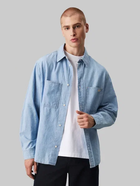Calvin Klein Jeans Cămașă deschis albastru