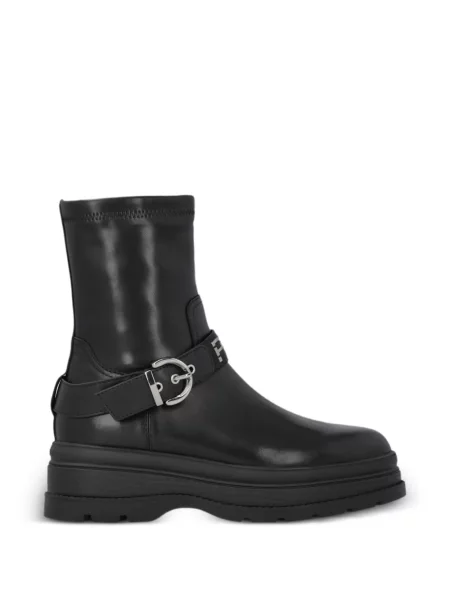 Botine Pinko cu cataramă cu bretele cu autograf negru