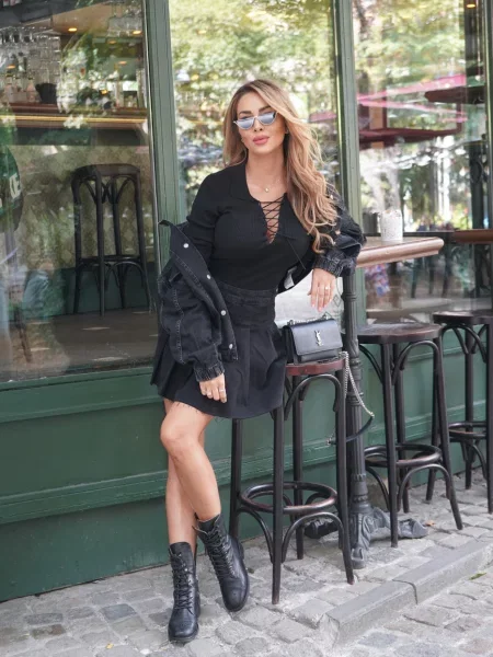 Snap bodi Trendyol črna