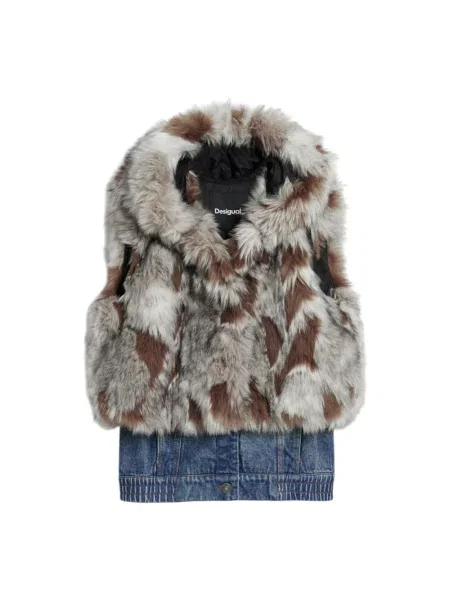 Kamizelka Desigual Bunny Fur Vest Brown XS brązowa