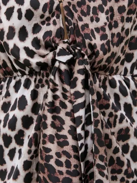 Rochie mini Notes Du Nord cu imagine cu model leopard de costum roșu