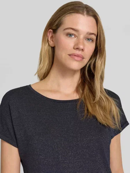 T-shirt z mieszanki o kroju relaxed fit Christian Berg Woman granatowa