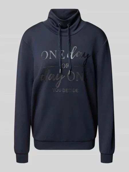 Bluza ze stójką i tunelem model ‘BANU’ Soyaconcept granatowa