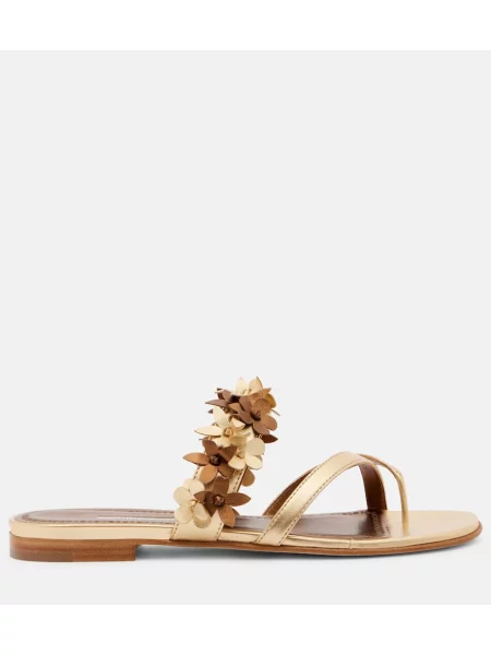 Sandale Manolo Blahnik din piele auriu