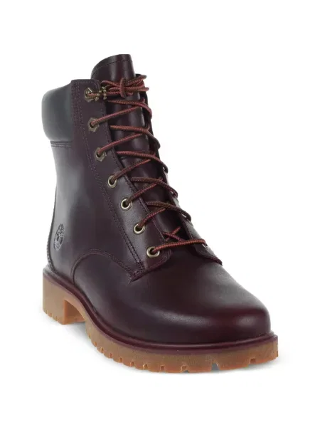 Čizmice Timberland s vezicama s platformom s čipkom crvena