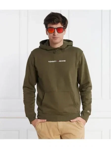 Tommy Jeans Hanorac LINEAR verde