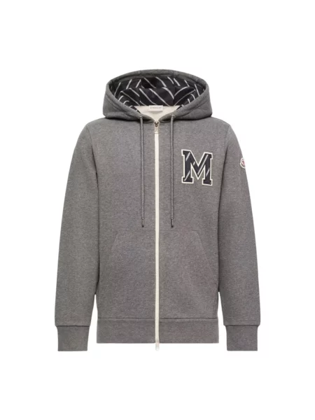 Bluza z kapturem Moncler z kapturem szara