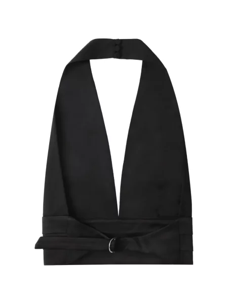 Top The Andamane cu gât halter negru