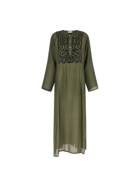 Długa sukienka maxi Parosh garniturowa zielona