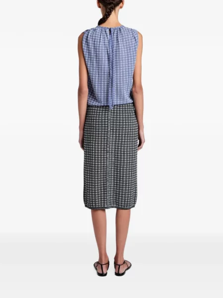 Καρό πλεκτή μίντι φούστα Proenza Schouler White Label λευκό