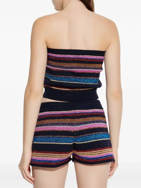 Pantaloni scurți Dsquared2 cu dungi tricotate negru