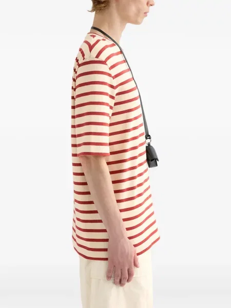 Tricou Jil Sander cu dungi cu autograf