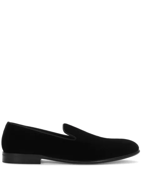 Papuci de casă Dolce & Gabbana de catifea negru