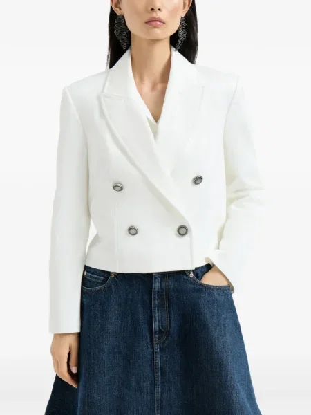 Sacou Brunello Cucinelli lung alb