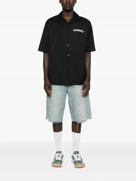 Cămașă Off-white cu broderie alb