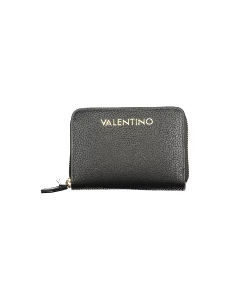 Lniany portfel Valentino z logo czarny