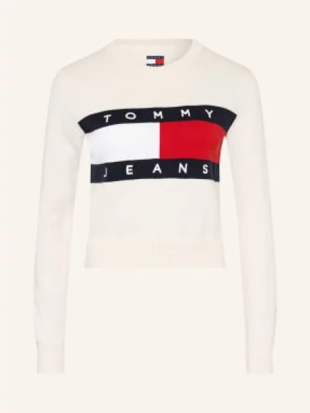Tommy Jeans Swetry weiss biały