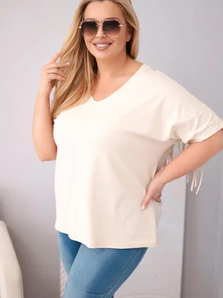 Bluză Kesi Włoski cu decolteu în V albastru