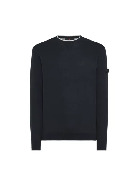 Sweter Peuterey z okrągłym dekoltem z logo niebieski