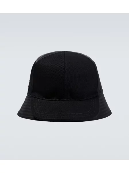 Klobuk bucket Prada z vezenjem črna