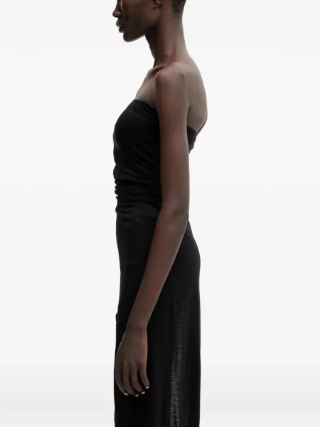 Τοπ Rick Owens Lilies με βολάν στράπλες μαύρο