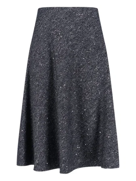 Fustă midi Tagliatore cu paiete până la genunchi gri