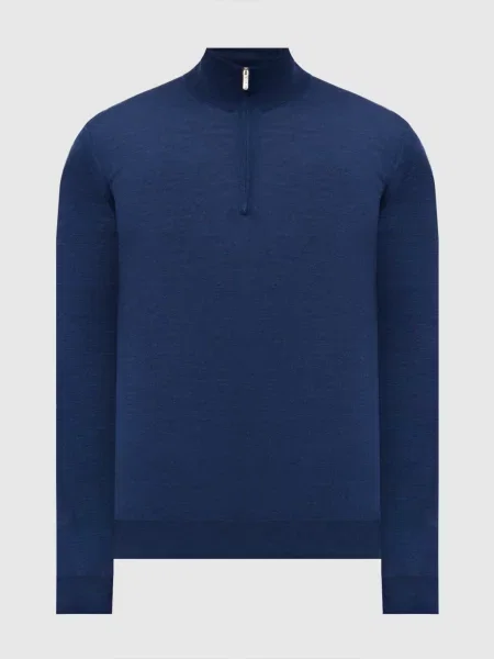 Джемпер із шовку та вовни Bertolo Cashmere синій