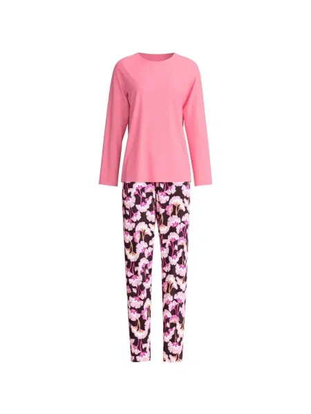 Pijamale Calida cu model floral cu imagine roz